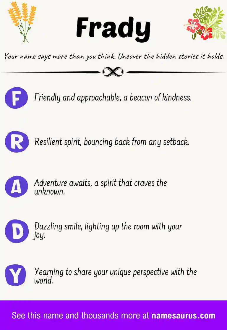 Acrostic poem about Frady.