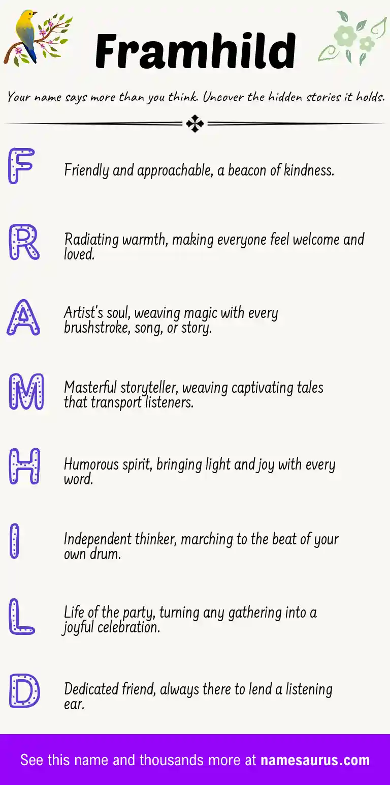 Acrostic poem about Framhild.