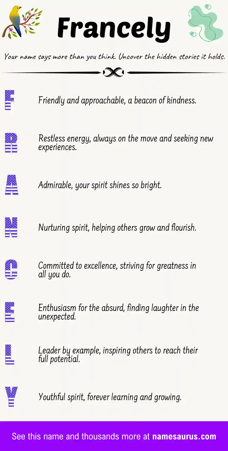 Acrostic poem about Francely.