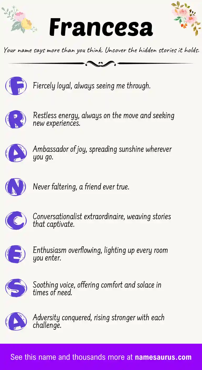 Acrostic poem about Francesa.