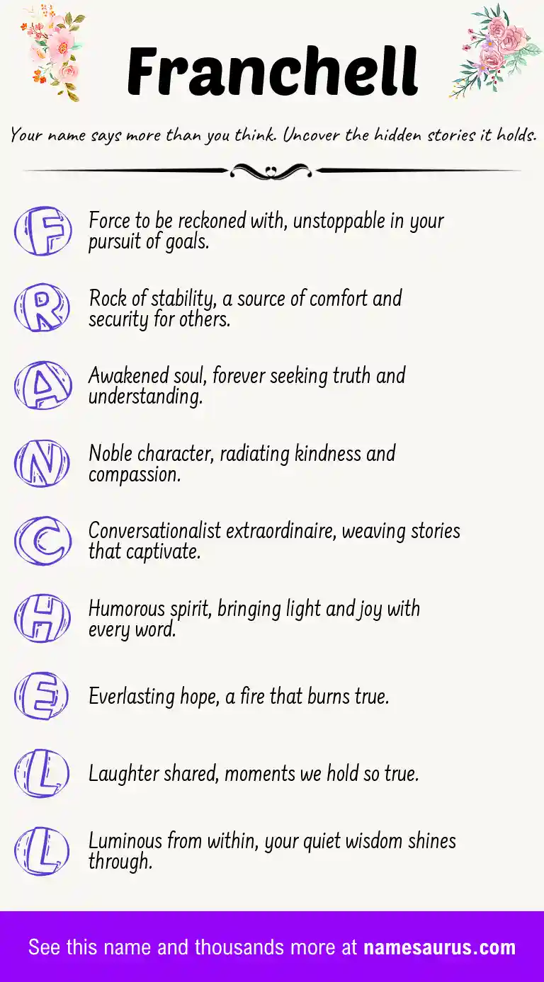 Acrostic poem about Franchell.