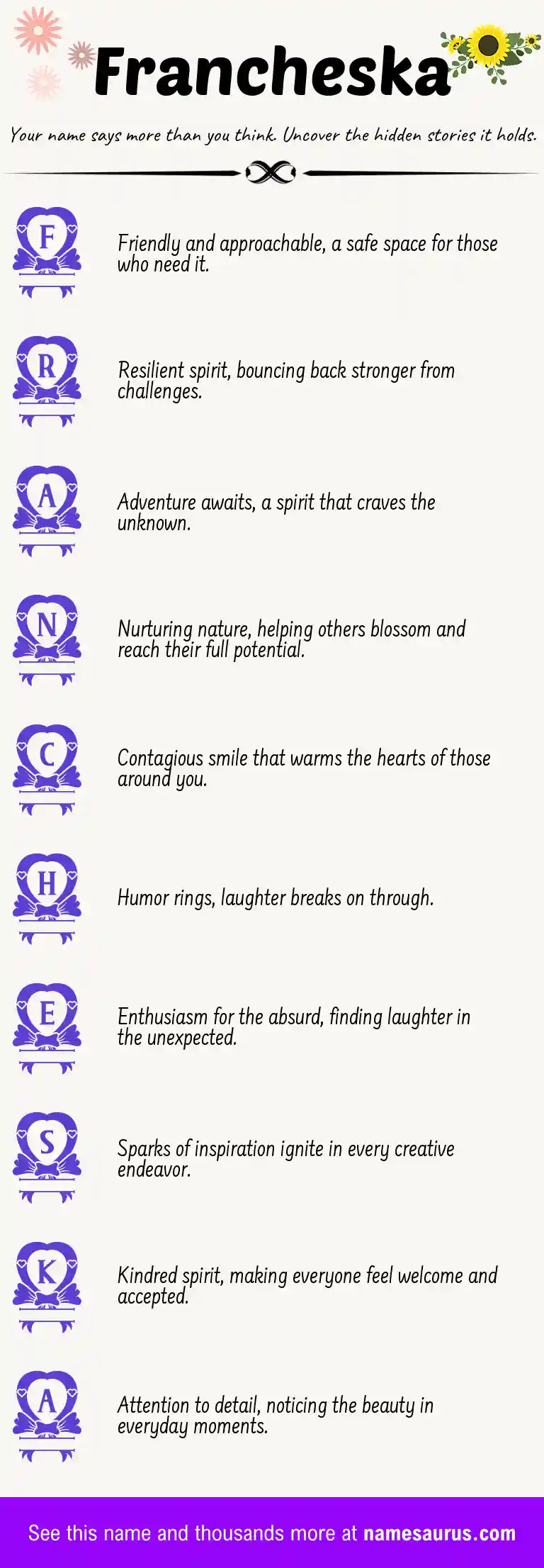 Acrostic poem about Francheska.
