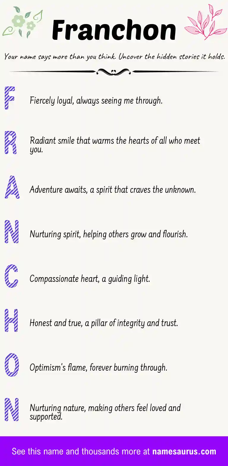 Acrostic poem about Franchon.