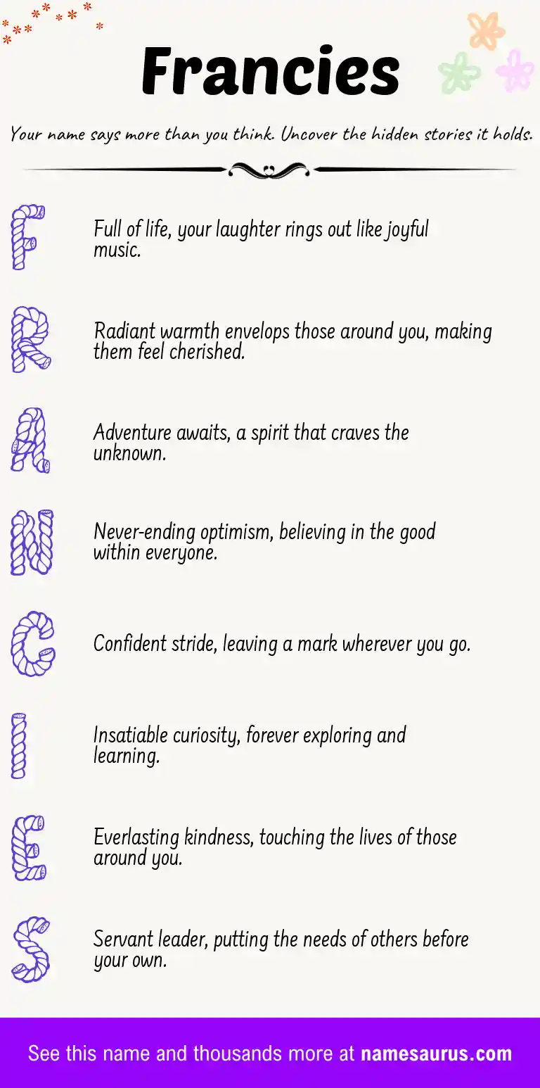 Acrostic poem about Francies.