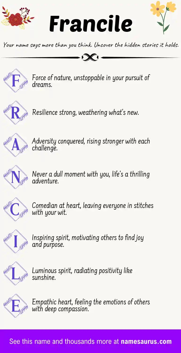 Acrostic poem about Francile.