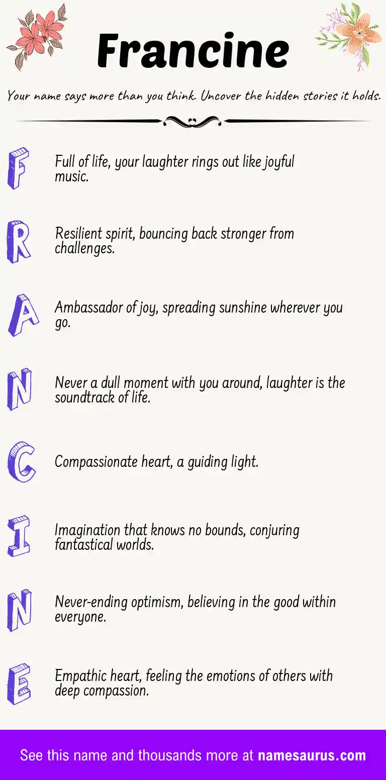 Acrostic poem about Francine.