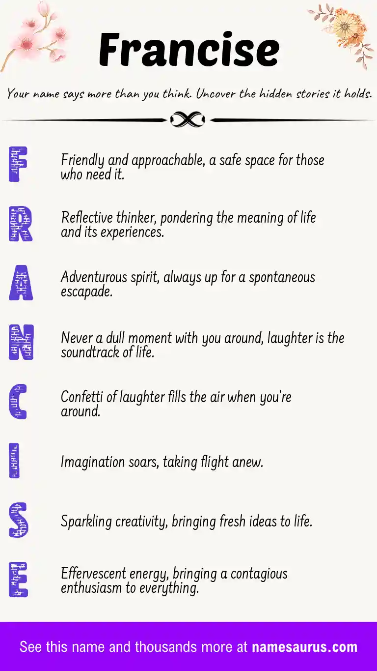 Acrostic poem about Francise.