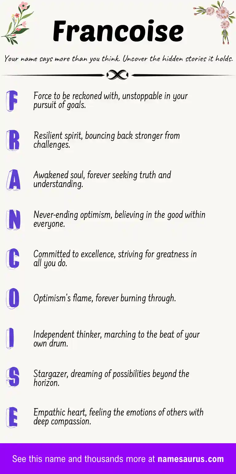 Acrostic poem about Francoise.