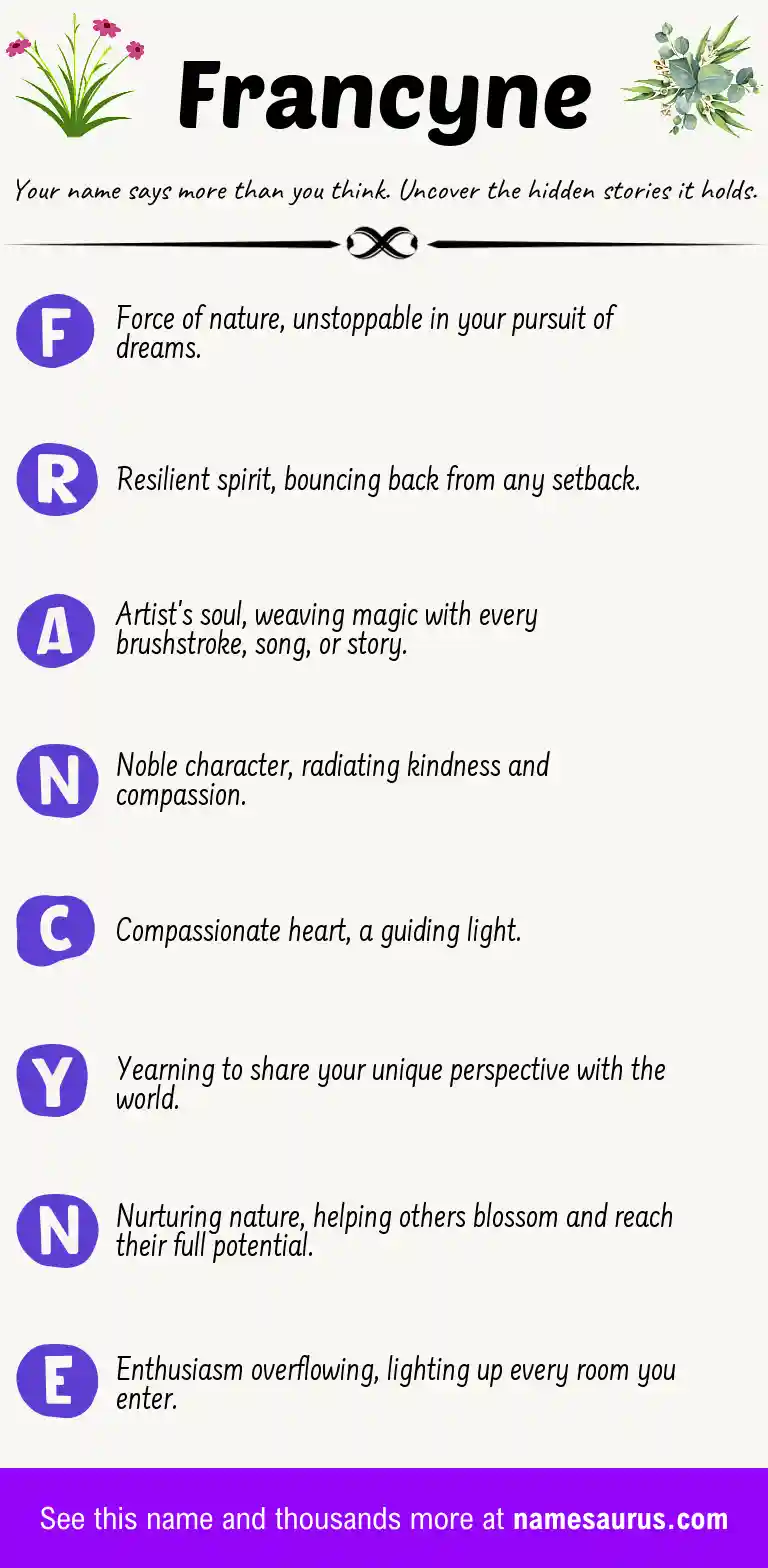 Acrostic poem about Francyne.