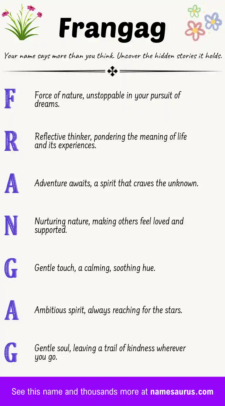 Acrostic poem about Frangag.
