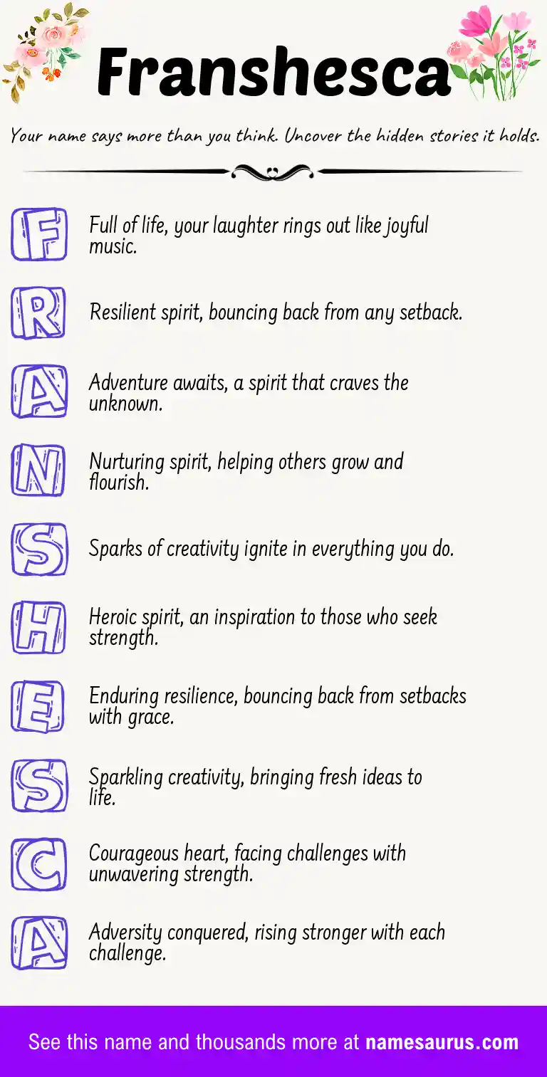 Acrostic poem about Franshesca.