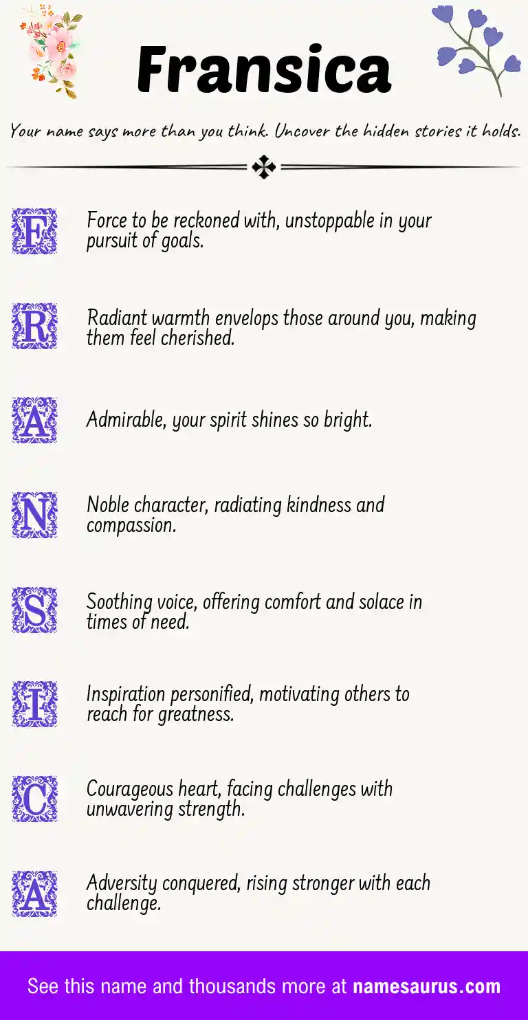 Acrostic poem about Fransica.