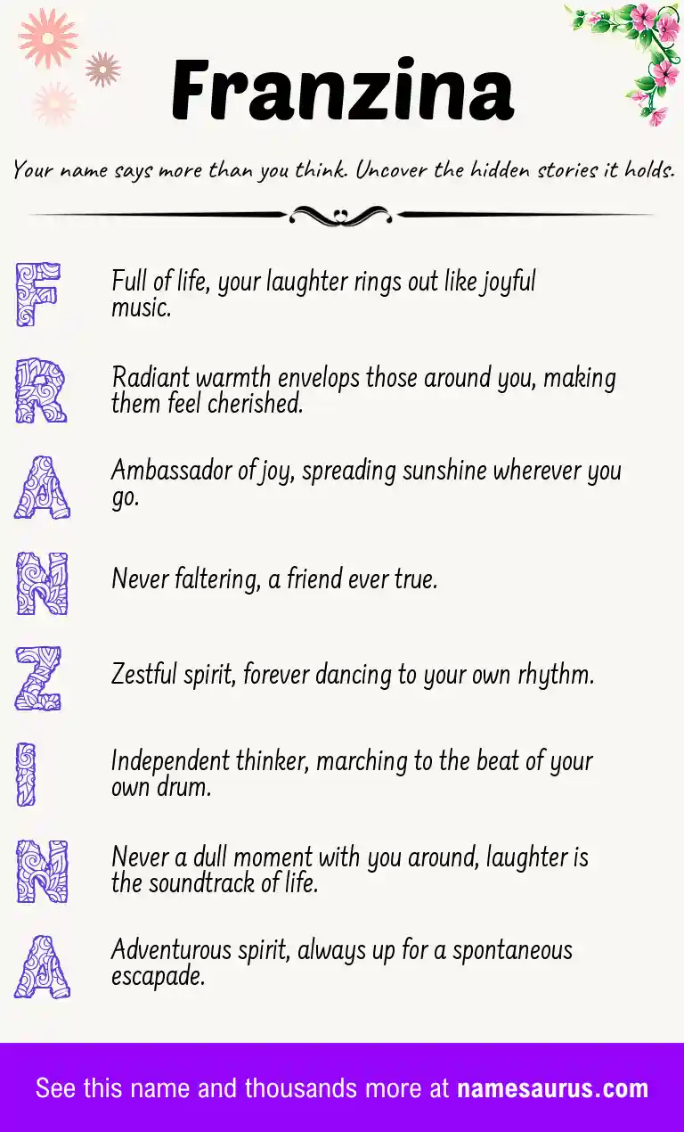 Acrostic poem about Franzina.