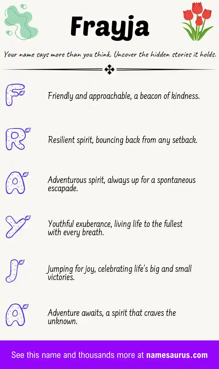 Acrostic poem about Frayja.