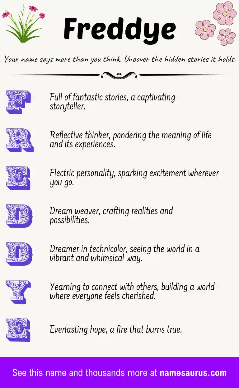 Acrostic poem about Freddye.