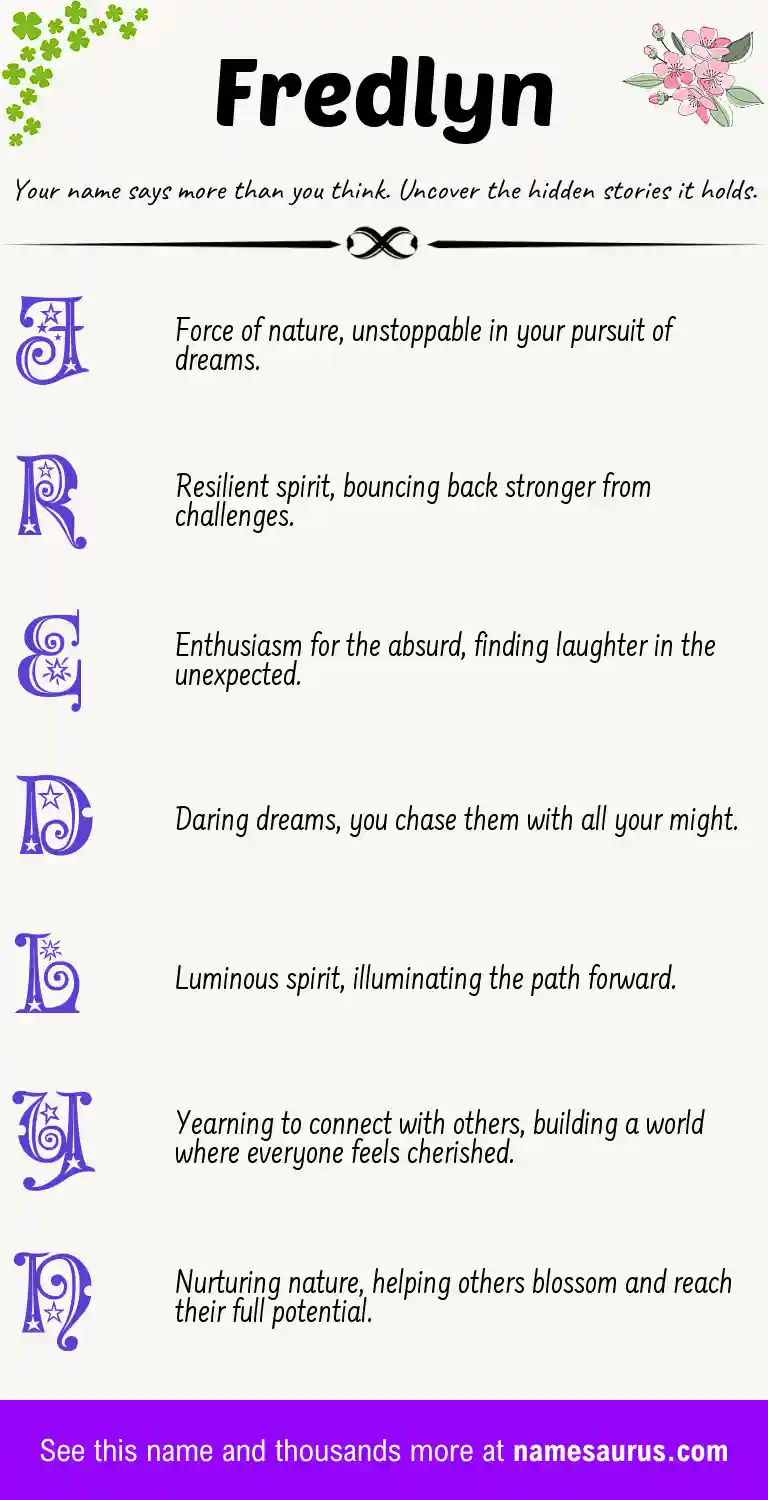 Acrostic poem about Fredlyn.