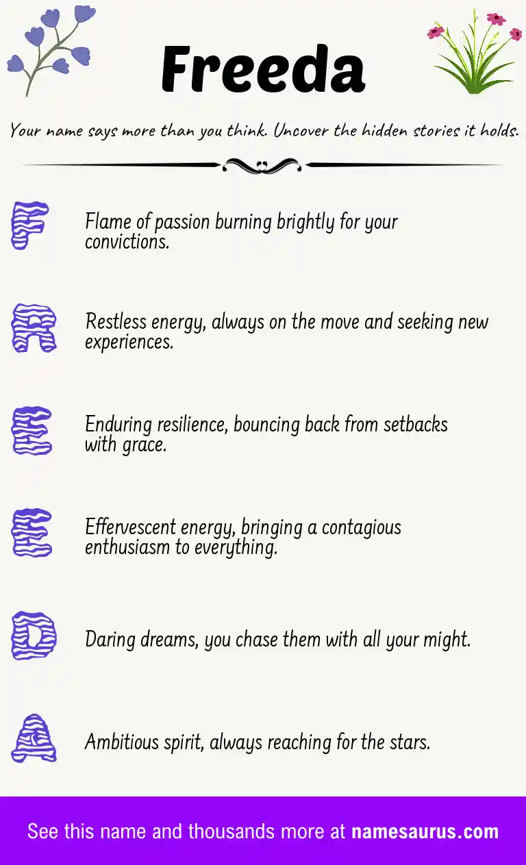 Acrostic poem about Freeda.