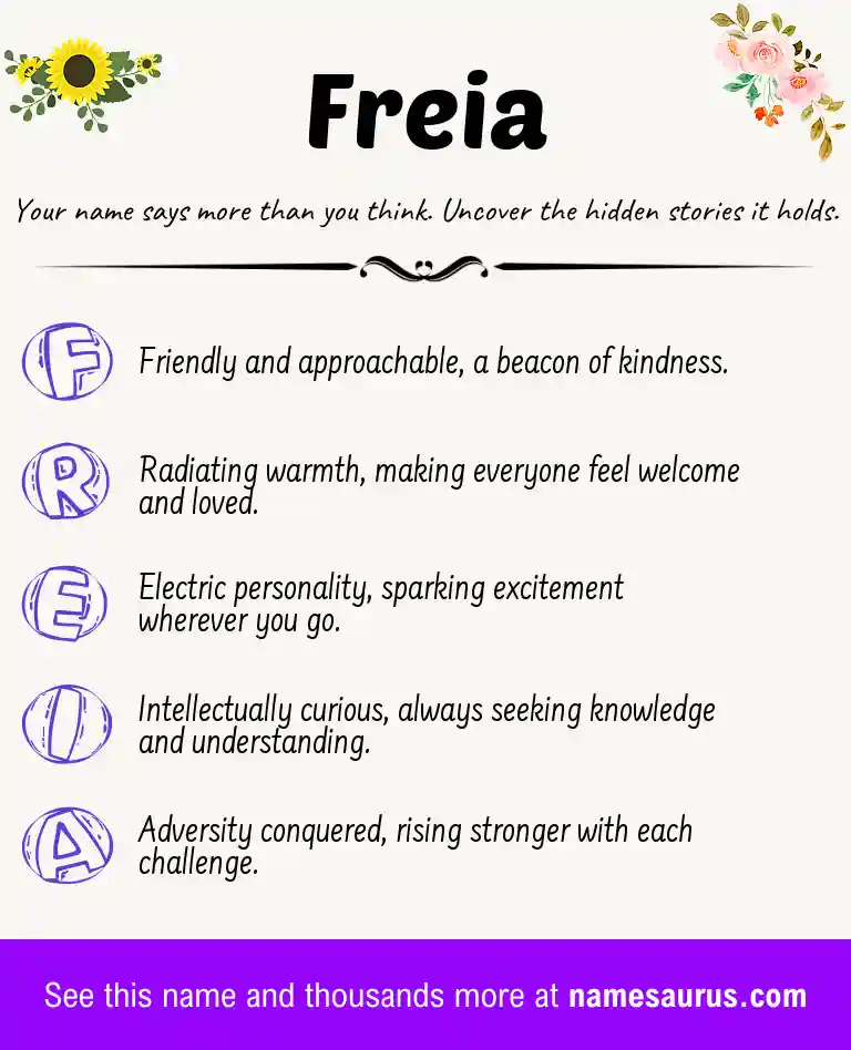 Acrostic poem about Freia.
