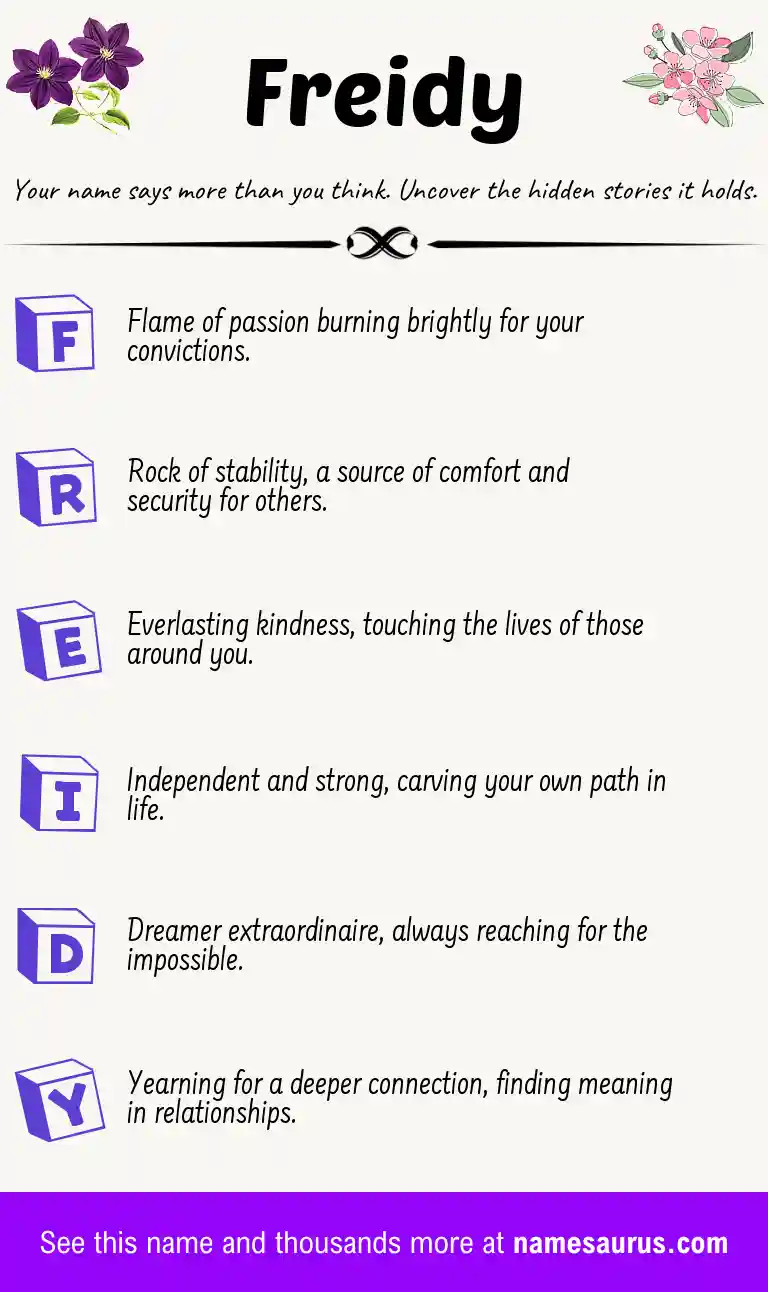 Acrostic poem about Freidy.