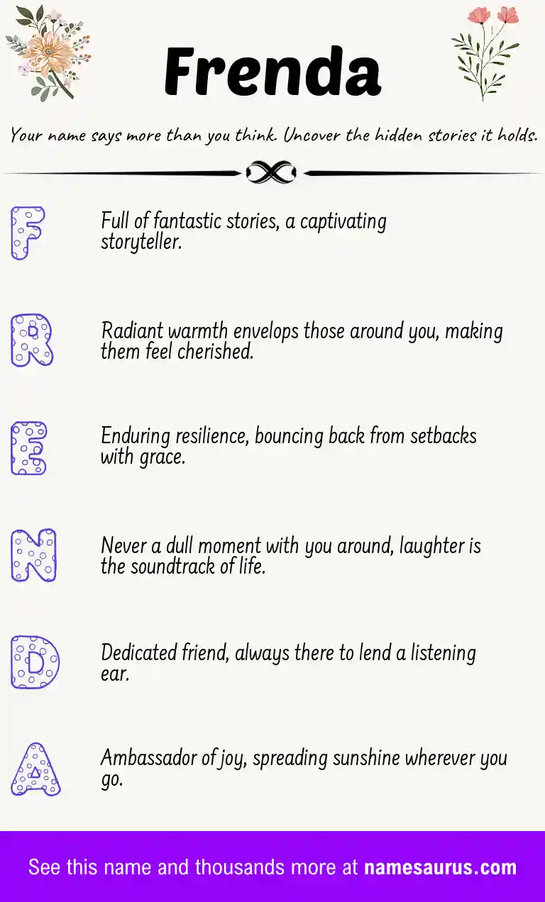 Acrostic poem about Frenda.