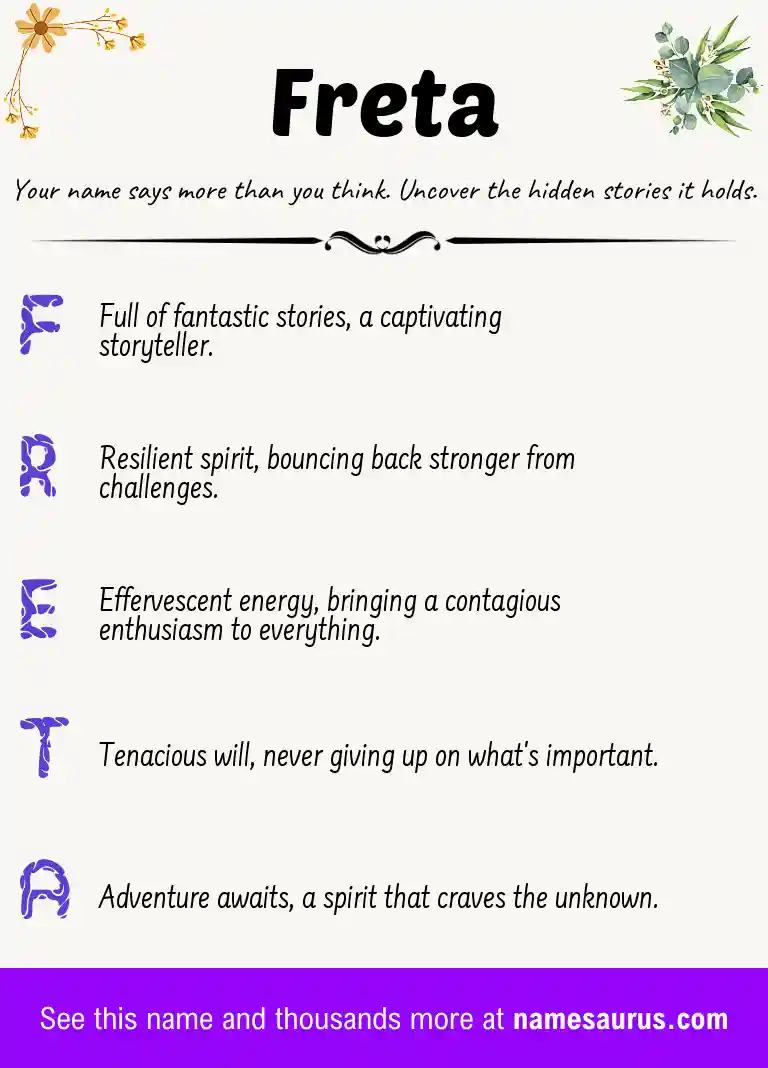Acrostic poem about Freta.