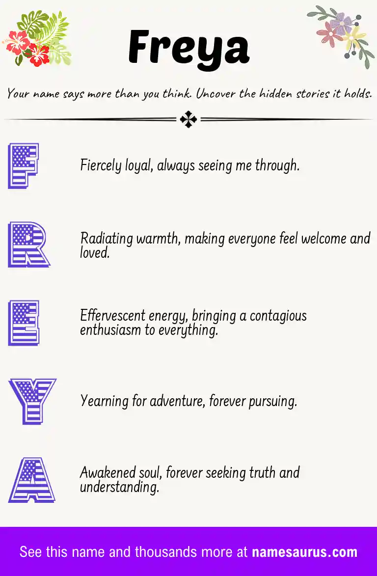 Acrostic poem about Freya.