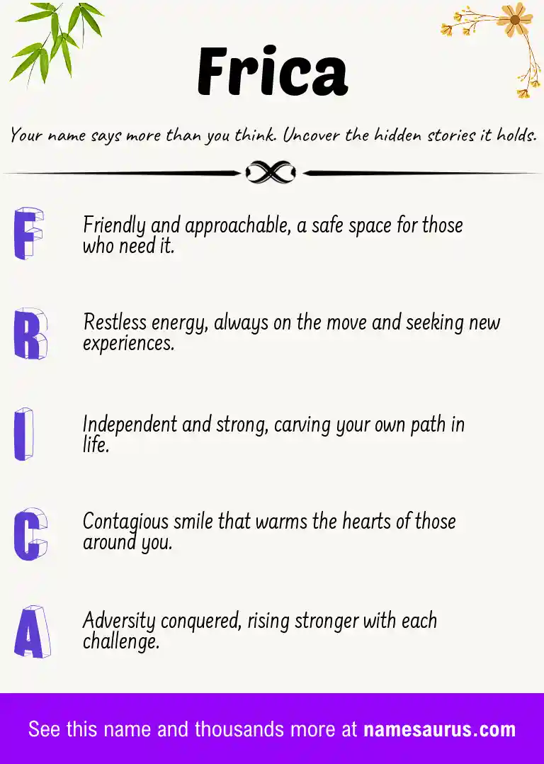 Acrostic poem about Frica.