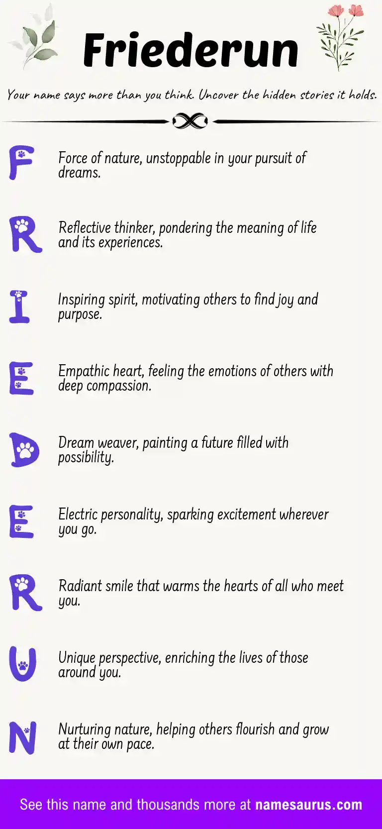Acrostic poem about Friederun.