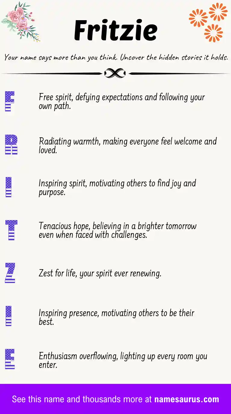 Acrostic poem about Fritzie.