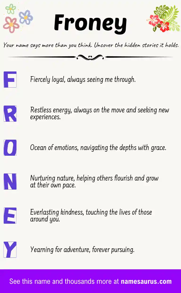 Acrostic poem about Froney.