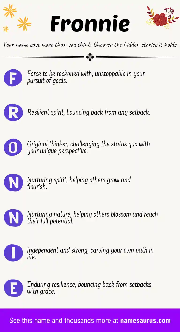 Acrostic poem about Fronnie.