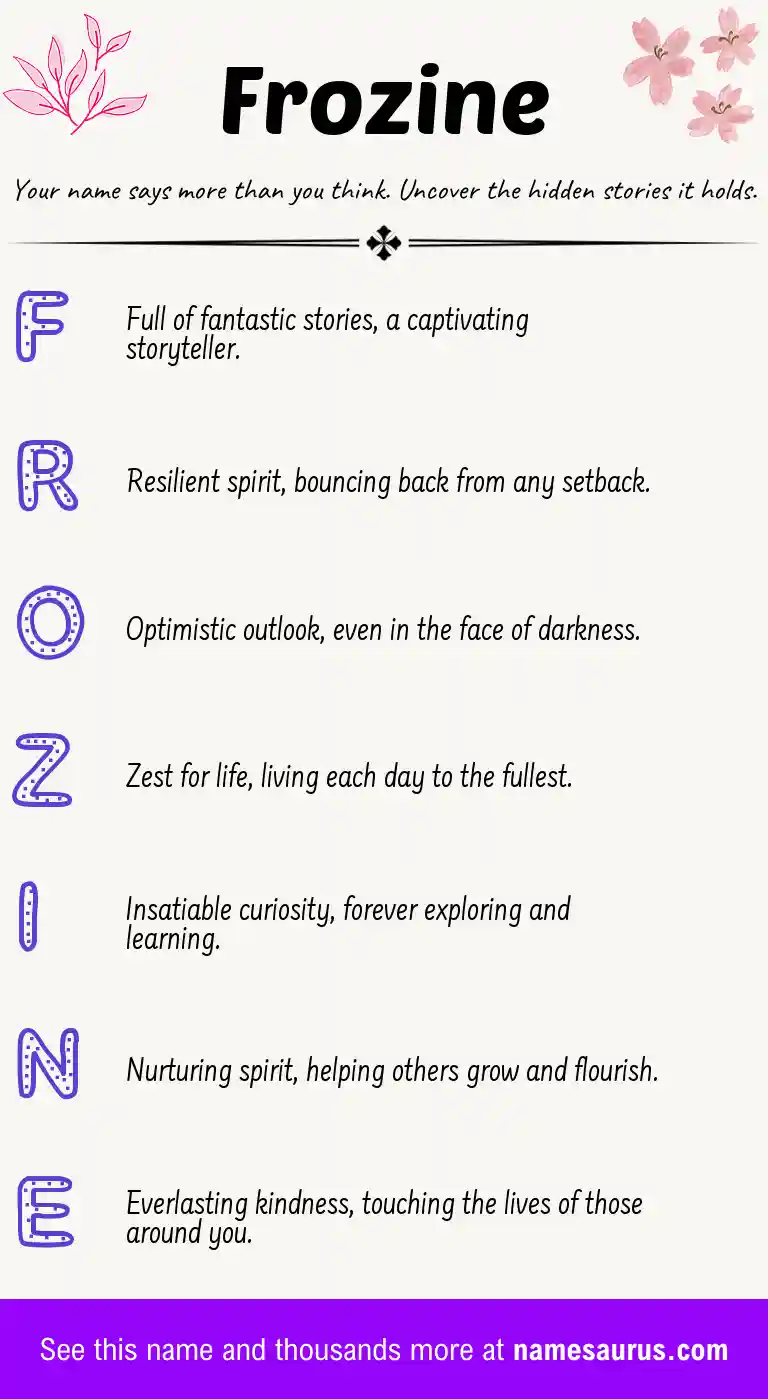 Acrostic poem about Frozine.