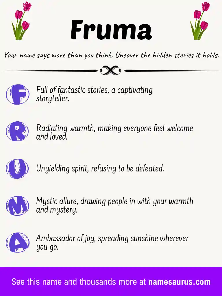 Acrostic poem about Fruma.