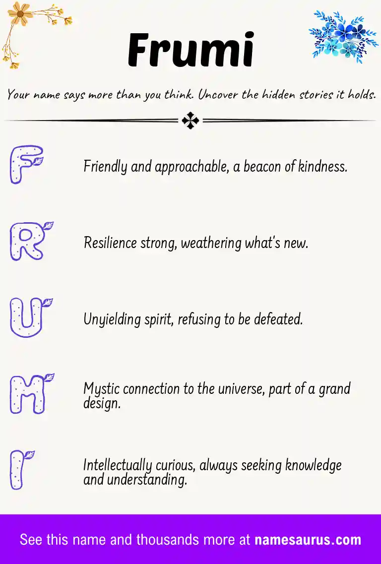 Acrostic poem about Frumi.