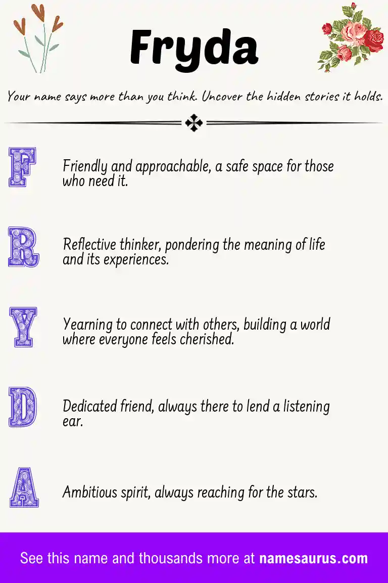 Acrostic poem about Fryda.