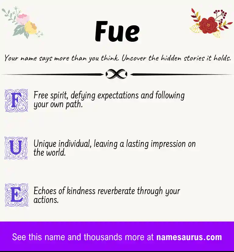 Acrostic poem about Fue.