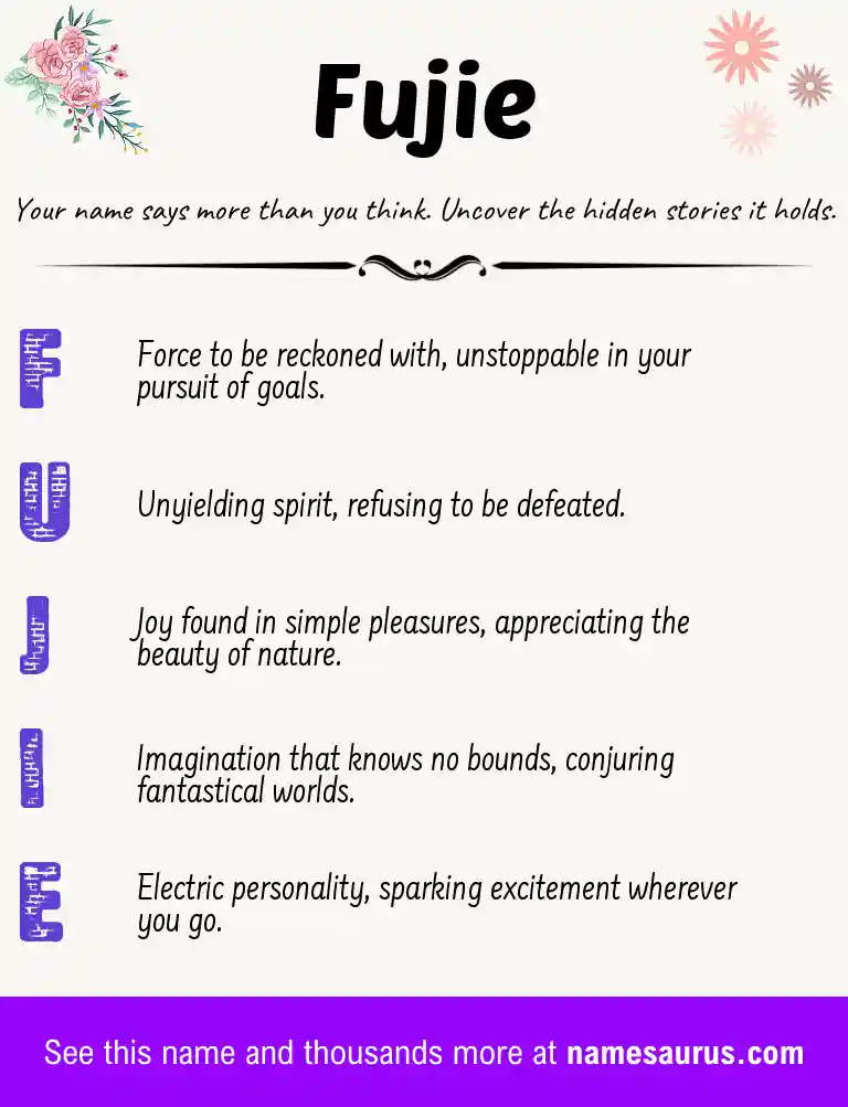 Acrostic poem about Fujie.