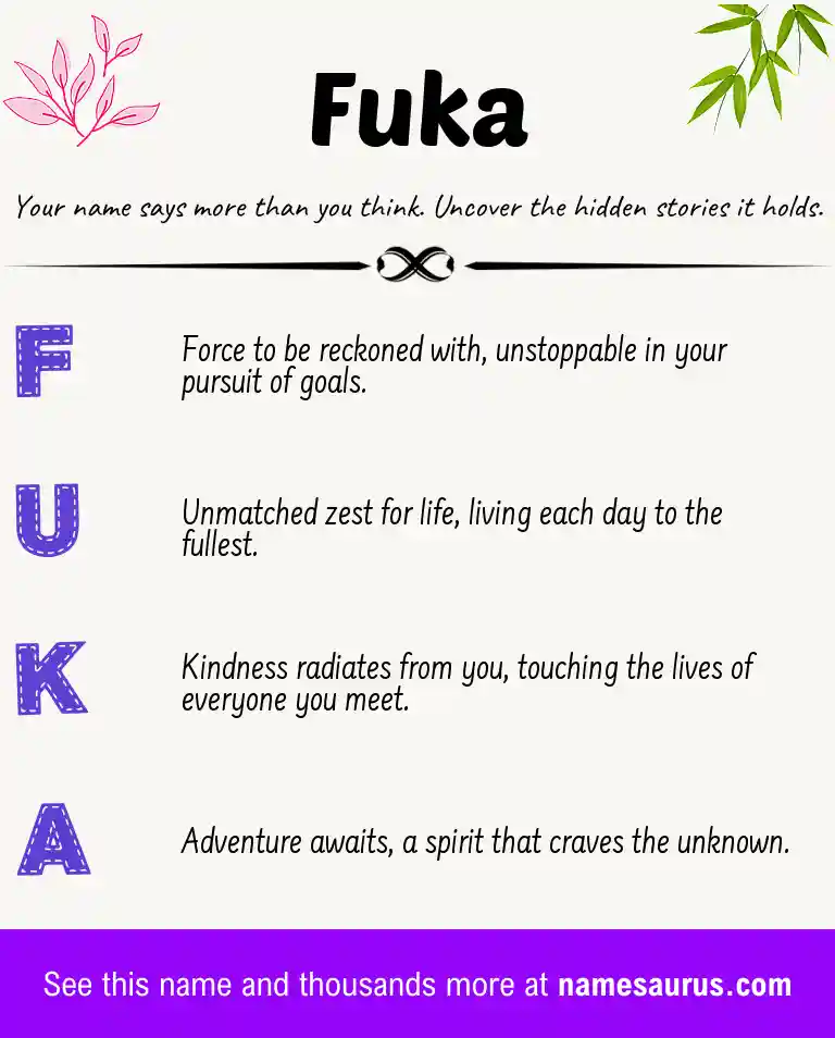 Acrostic poem about Fuka.