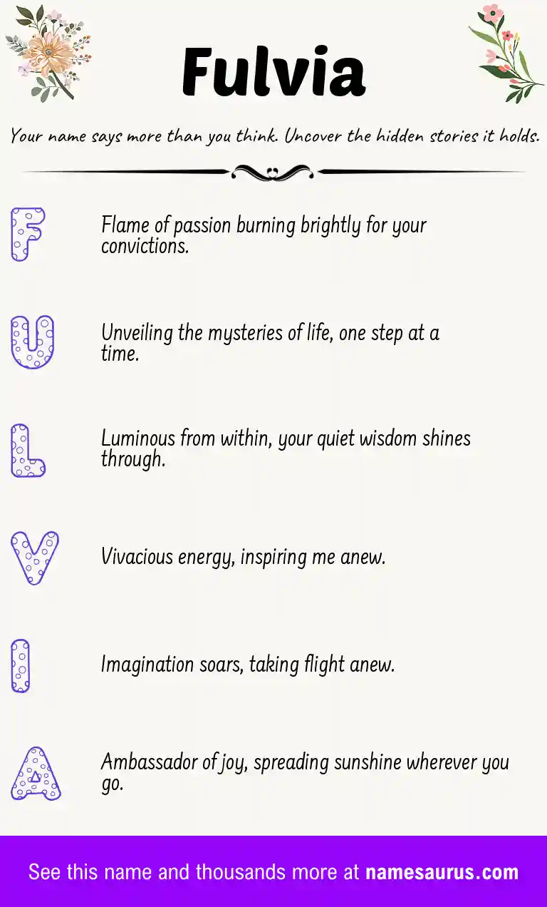 Acrostic poem about Fulvia.