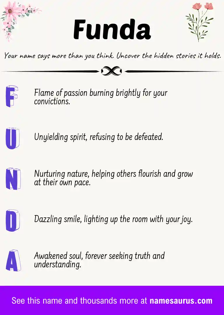 Acrostic poem about Funda.