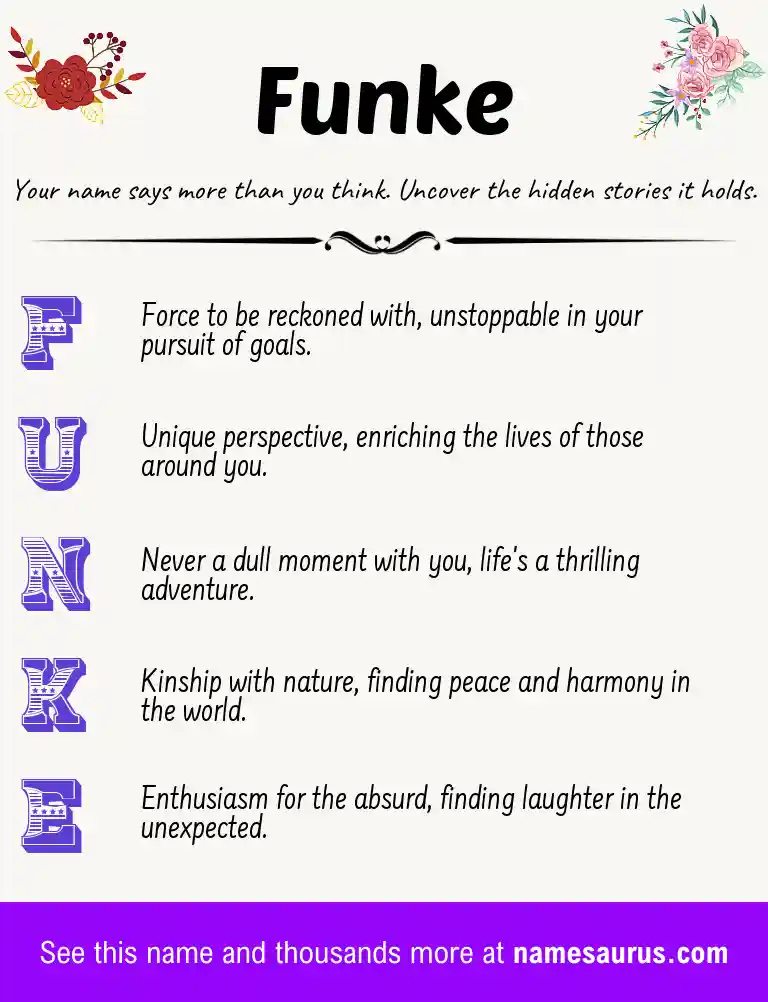 Acrostic poem about Funke.