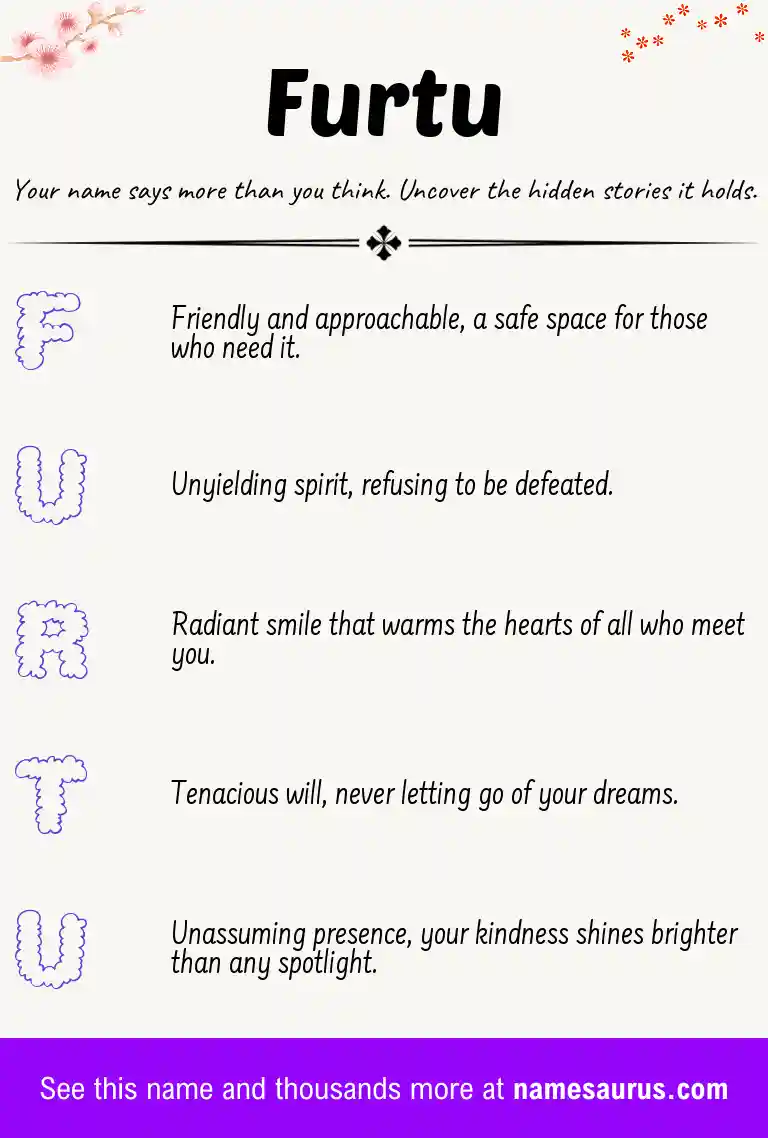 Acrostic poem about Furtu.