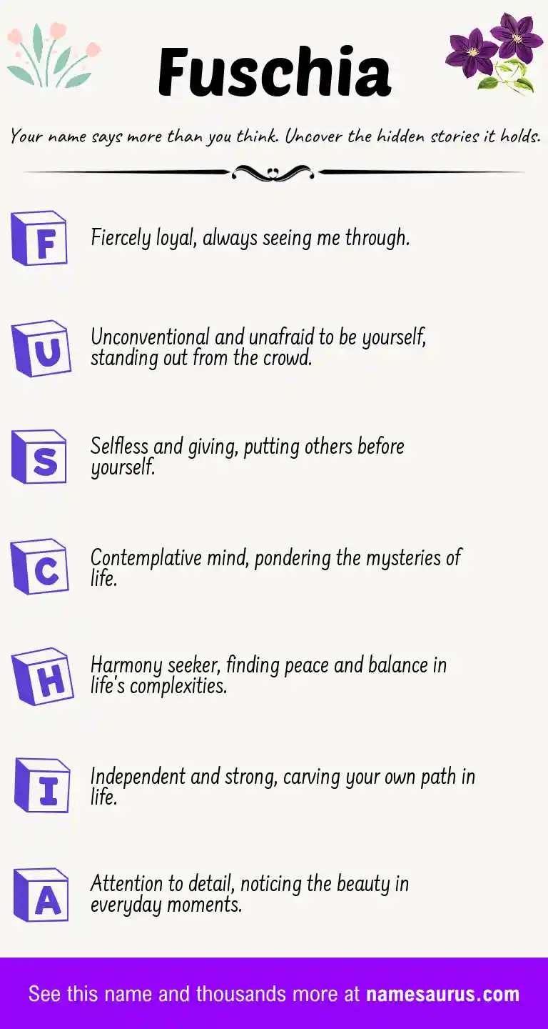 Acrostic poem about Fuschia.