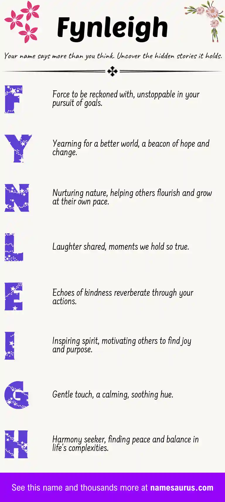 Acrostic poem about Fynleigh.