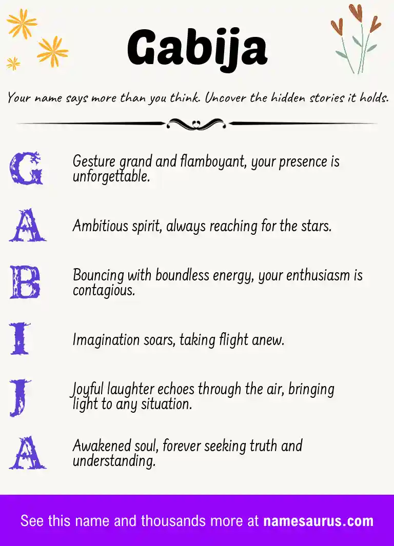 Acrostic poem about Gabija.