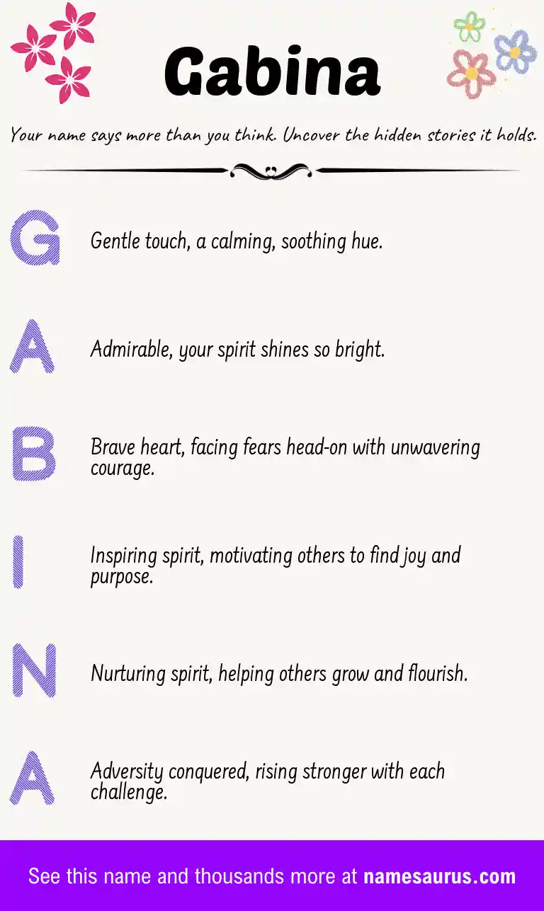 Acrostic poem about Gabina.