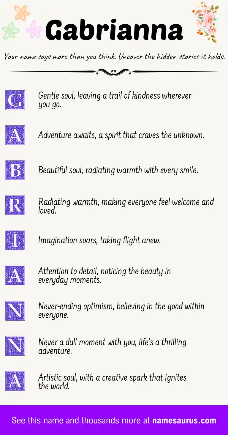 Acrostic poem about Gabrianna.