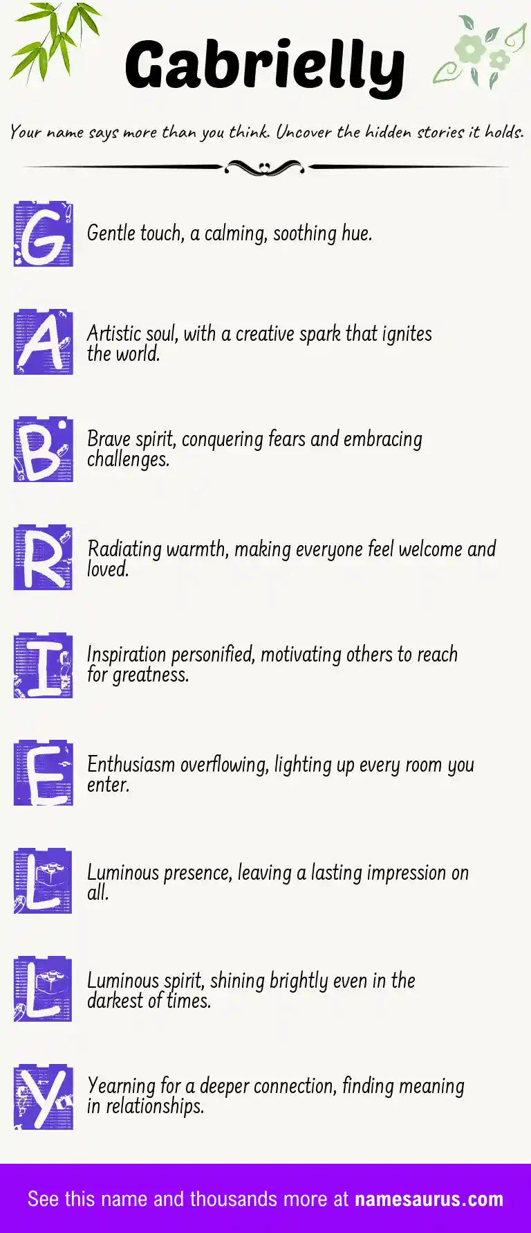 Acrostic poem about Gabrielly.