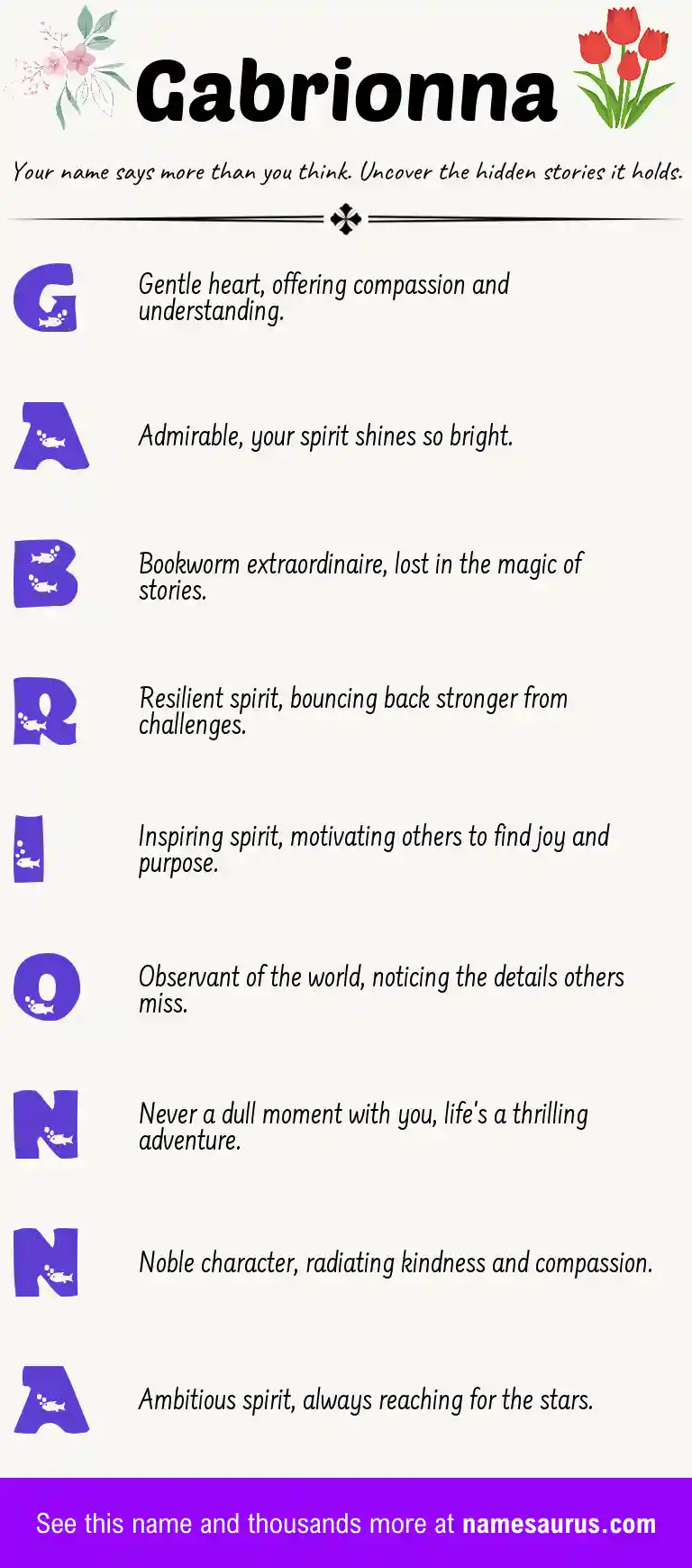 Acrostic poem about Gabrionna.