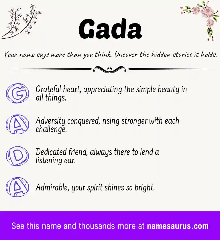 Acrostic poem about Gada.
